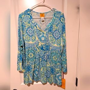 Ruby Road Boho pintuck tunic size XL